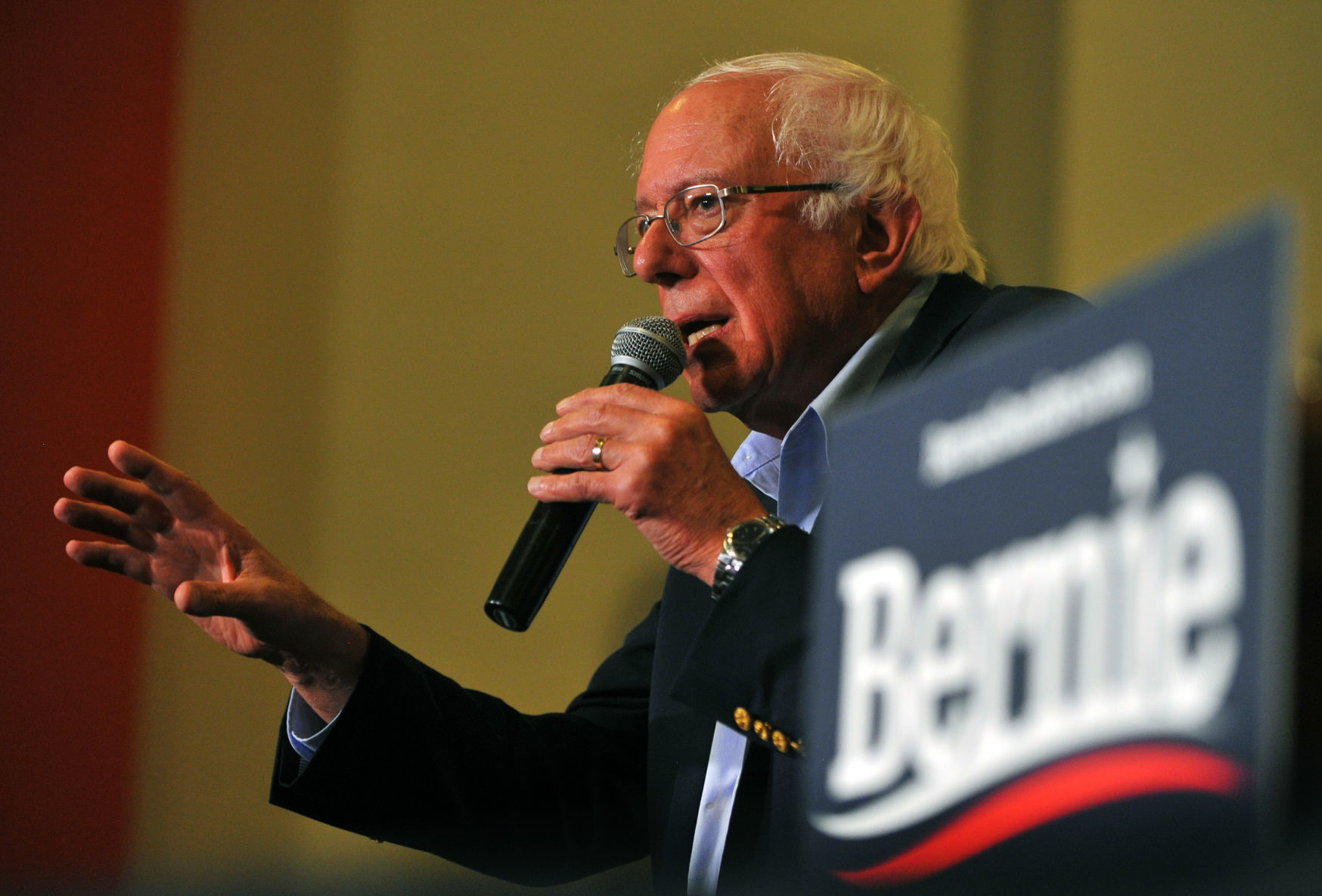 Presidential candidate Sen. Bernie Sanders in Clinton, Iowa.